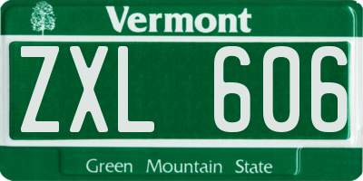 VT license plate ZXL606