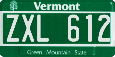 VT license plate ZXL612
