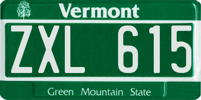 VT license plate ZXL615