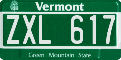VT license plate ZXL617
