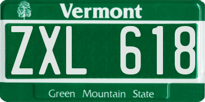 VT license plate ZXL618
