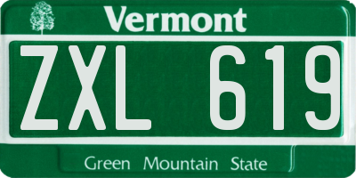 VT license plate ZXL619