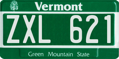 VT license plate ZXL621