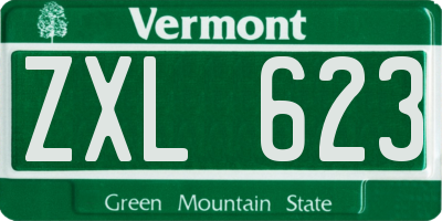 VT license plate ZXL623