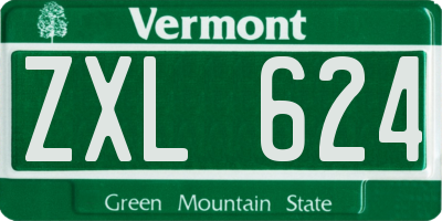 VT license plate ZXL624