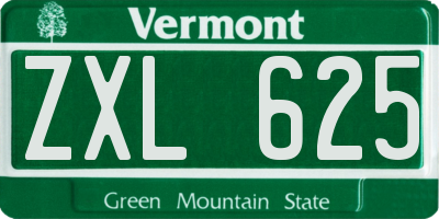 VT license plate ZXL625
