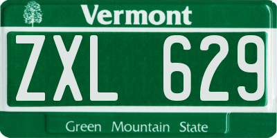 VT license plate ZXL629