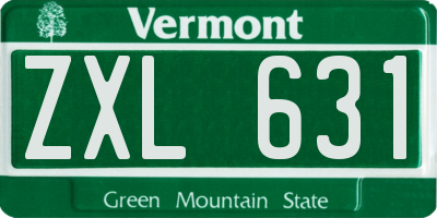 VT license plate ZXL631