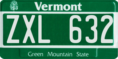 VT license plate ZXL632