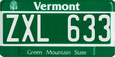 VT license plate ZXL633