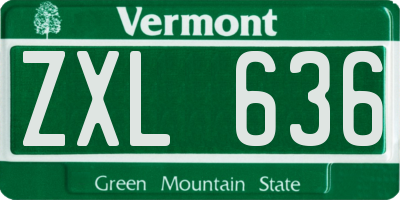 VT license plate ZXL636