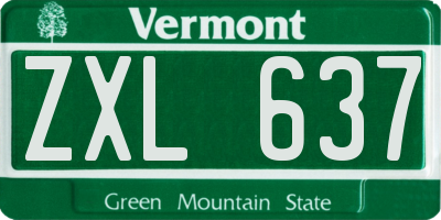 VT license plate ZXL637