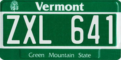 VT license plate ZXL641