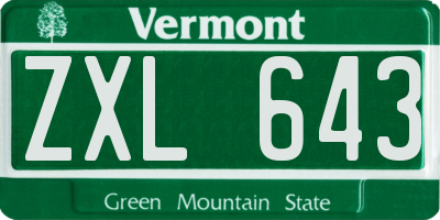 VT license plate ZXL643