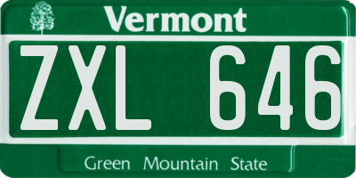 VT license plate ZXL646
