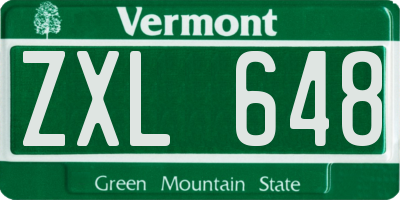 VT license plate ZXL648