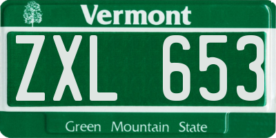 VT license plate ZXL653