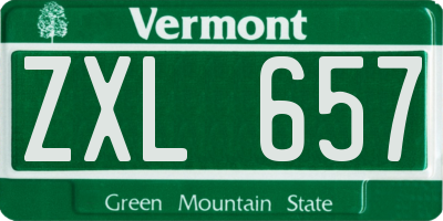 VT license plate ZXL657