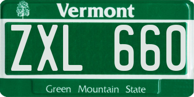 VT license plate ZXL660