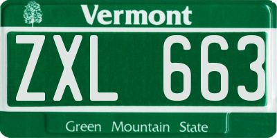 VT license plate ZXL663