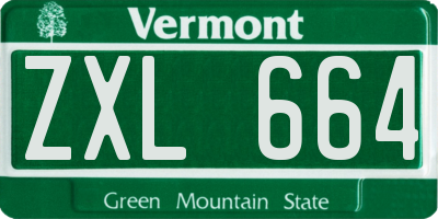 VT license plate ZXL664