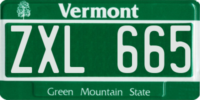 VT license plate ZXL665
