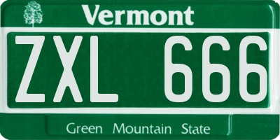 VT license plate ZXL666