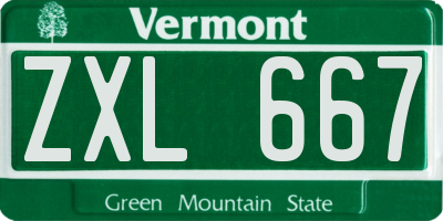 VT license plate ZXL667