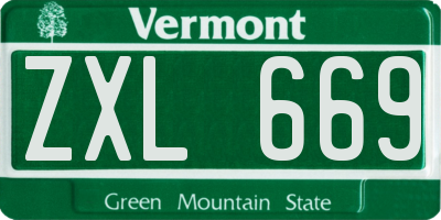 VT license plate ZXL669