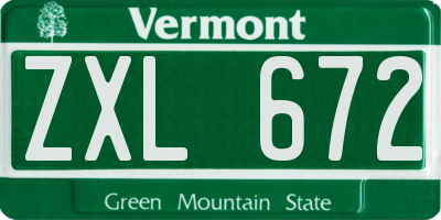 VT license plate ZXL672