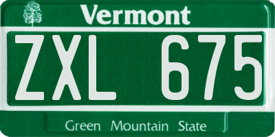 VT license plate ZXL675