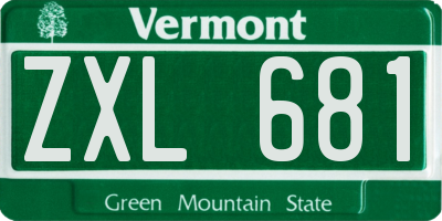 VT license plate ZXL681