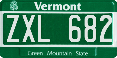 VT license plate ZXL682