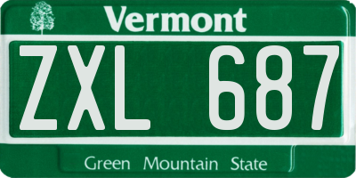 VT license plate ZXL687
