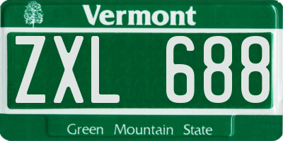 VT license plate ZXL688