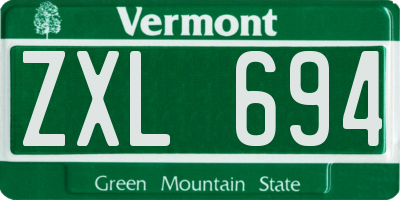 VT license plate ZXL694