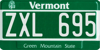 VT license plate ZXL695
