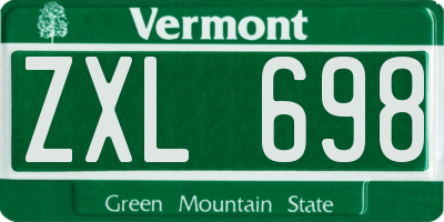VT license plate ZXL698