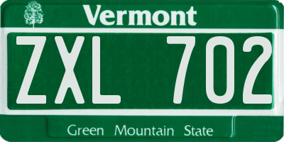 VT license plate ZXL702