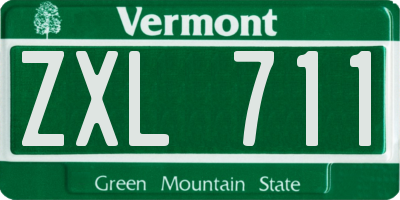 VT license plate ZXL711
