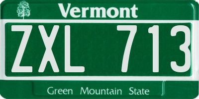 VT license plate ZXL713
