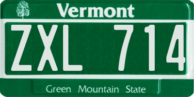 VT license plate ZXL714