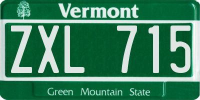 VT license plate ZXL715