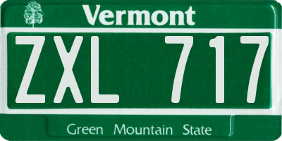 VT license plate ZXL717