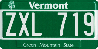 VT license plate ZXL719
