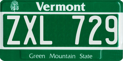 VT license plate ZXL729