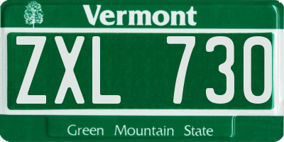 VT license plate ZXL730