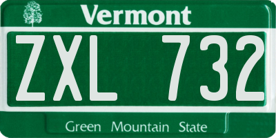 VT license plate ZXL732