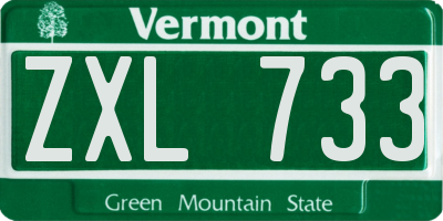 VT license plate ZXL733