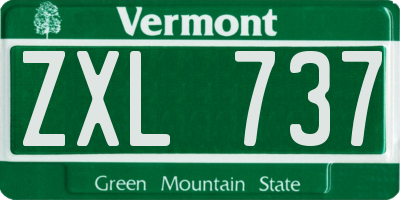 VT license plate ZXL737
